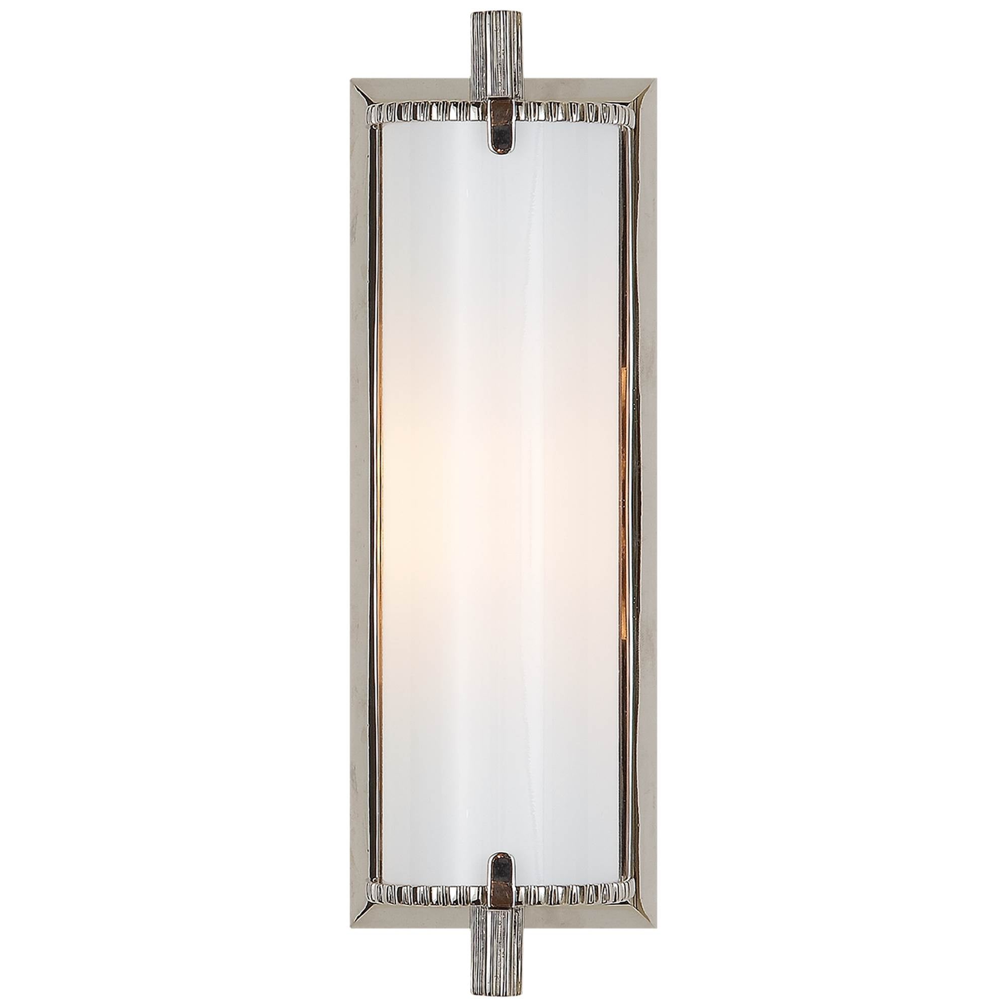 Calliope Short Wall Light Polished Nickel & White Glass