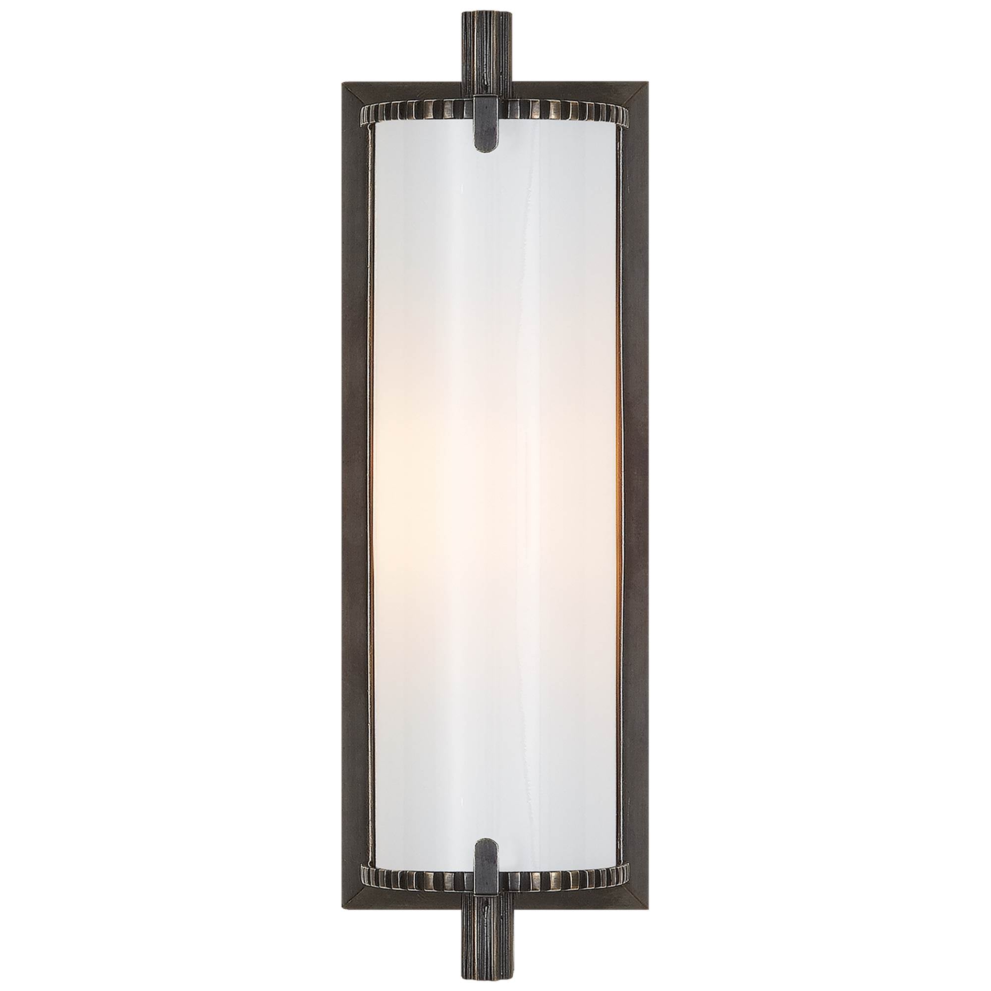 Calliope Short Wall Light Polished Nickel & White Glass