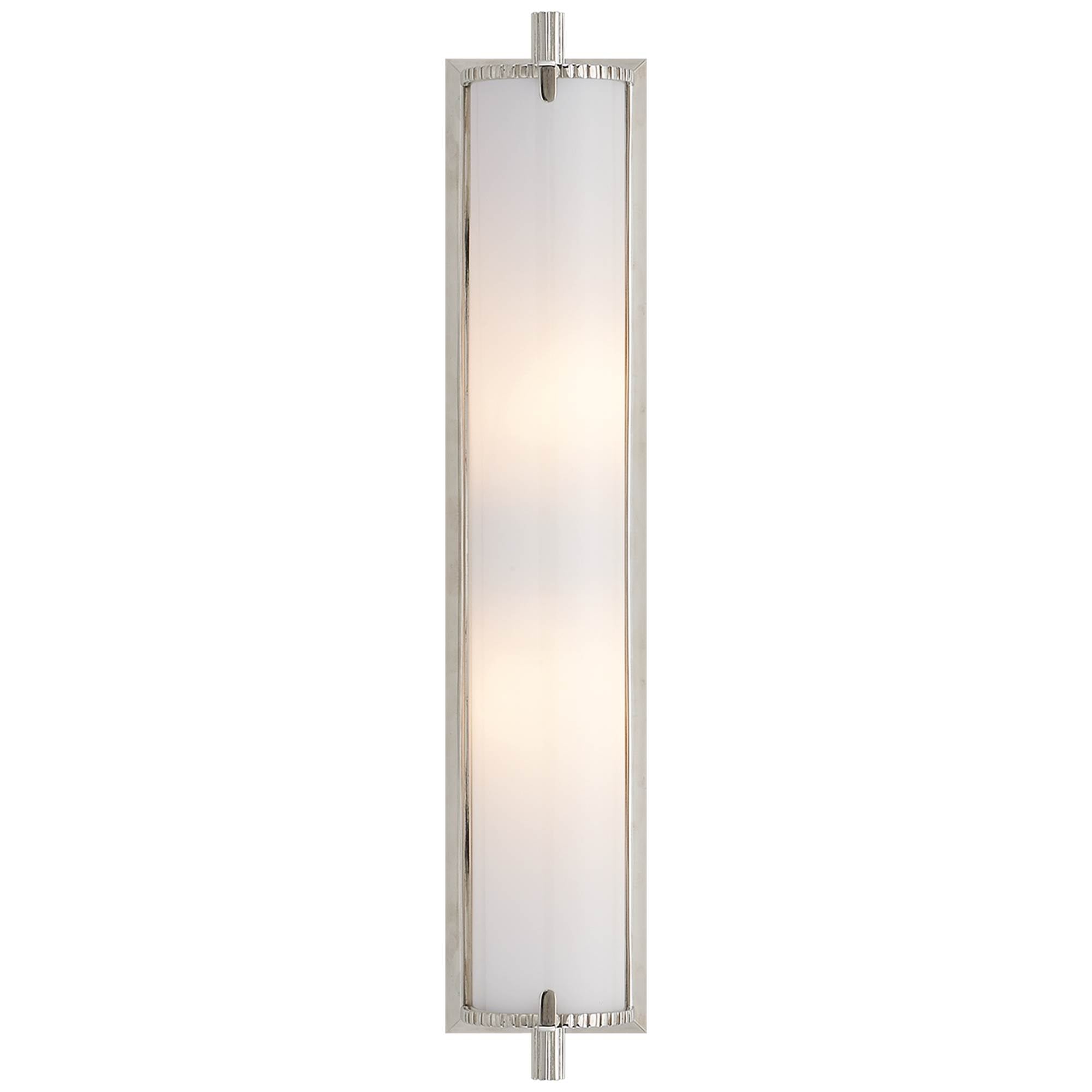 Calliope Short Wall Light Polished Nickel & White Glass