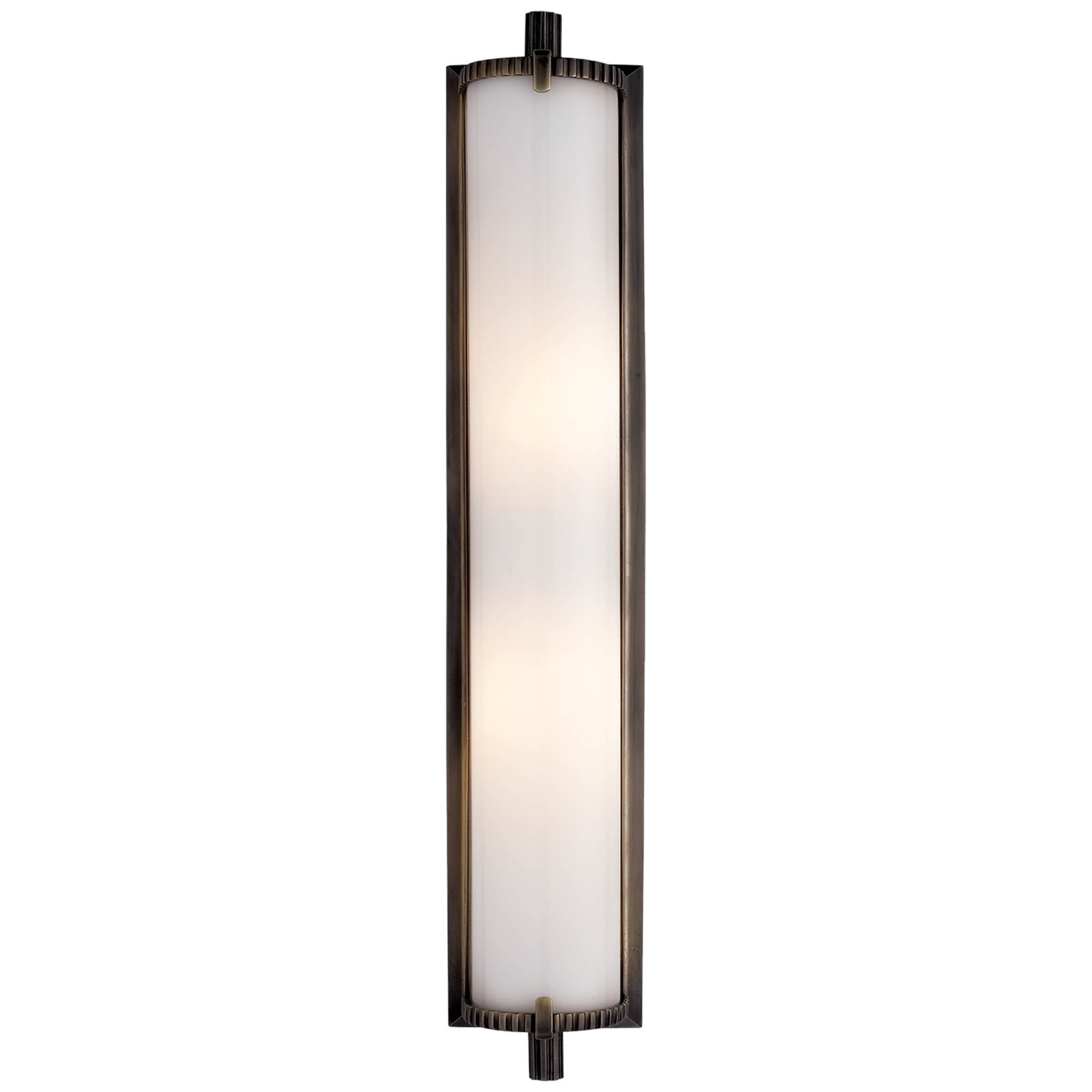 Calliope Short Wall Light Polished Nickel & White Glass